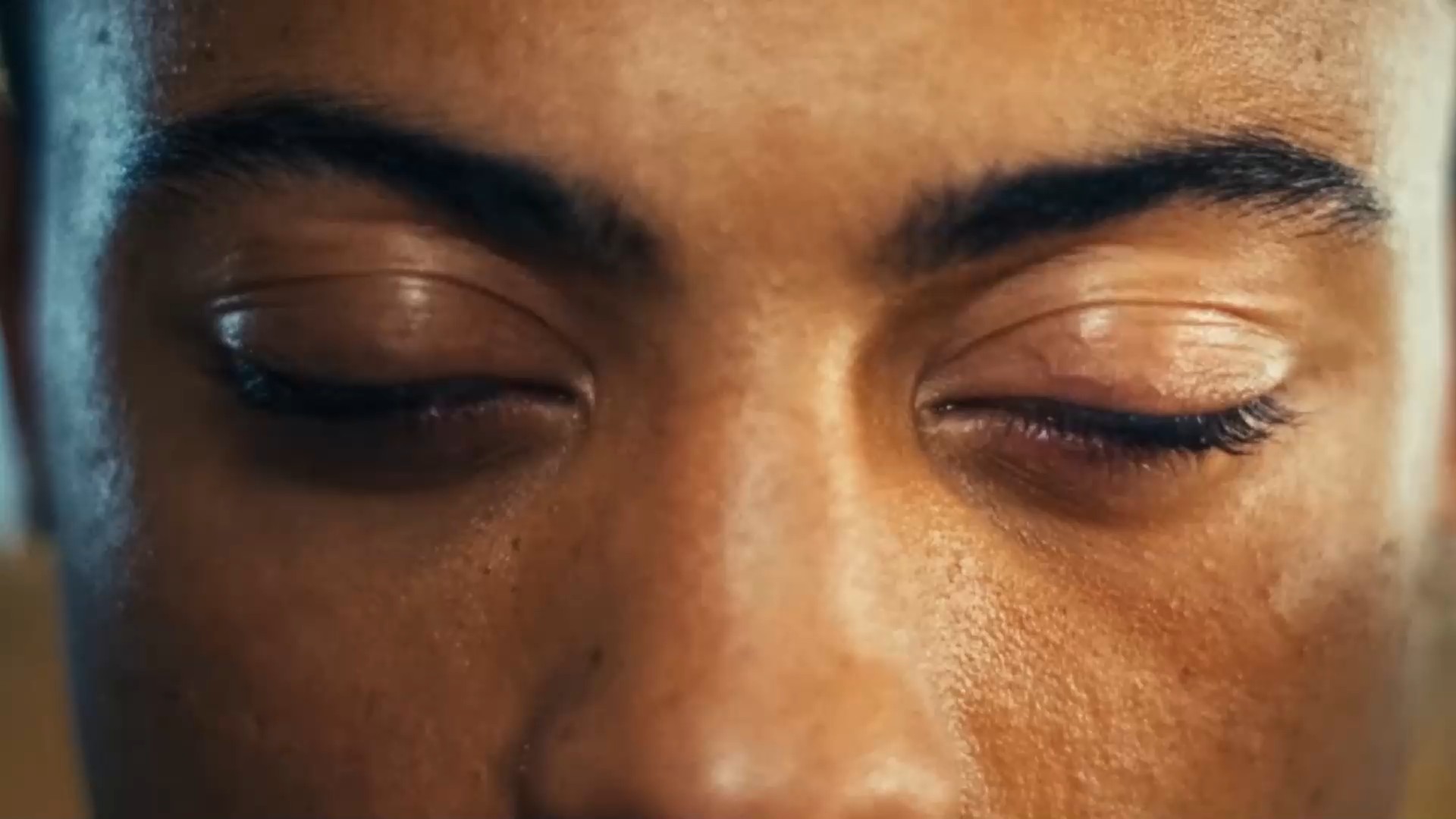 face upclose with eyes shut