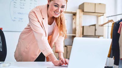 Woman using laptop